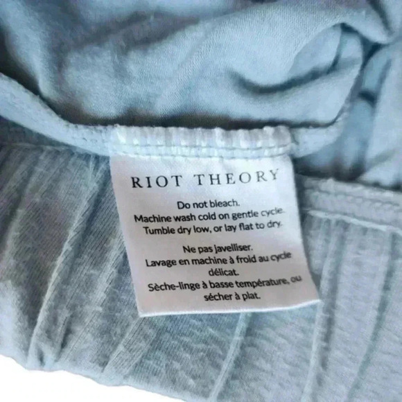 Riot Theory Rumer PJ's Smoke Blue Rayon from Bamboo Two Piece Set Women's size S - Picture 11 of 16